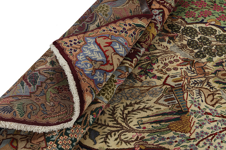 Kashmar - old Персийски връзван килим 382x294 - Снимка 4