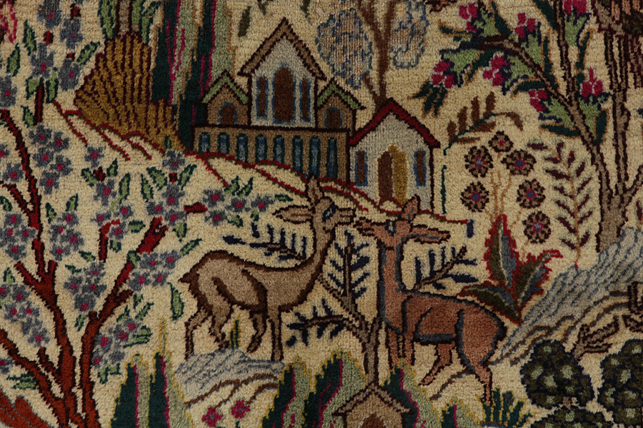 Kashmar - old Персийски връзван килим 382x294 - Снимка 11