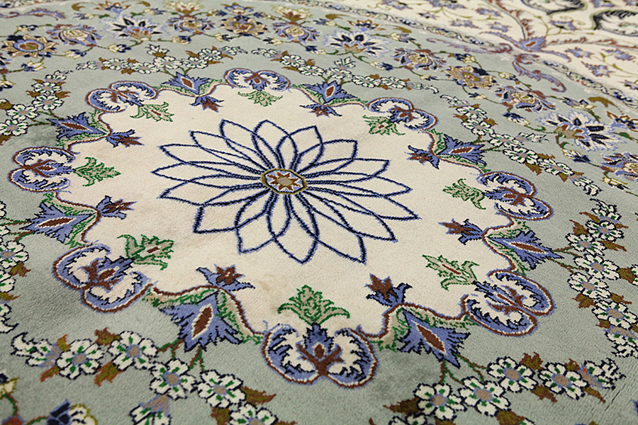 Isfahan Персийски връзван килим 390x303 - Снимка 8