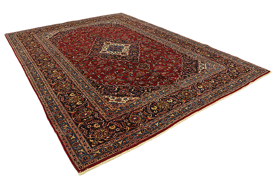 Kashan Персийски връзван килим 403x298 - Снимка 1