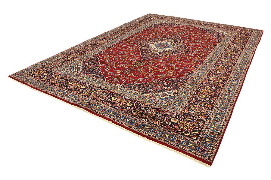 Kashan Персийски връзван килим 403x298 - Снимка 2