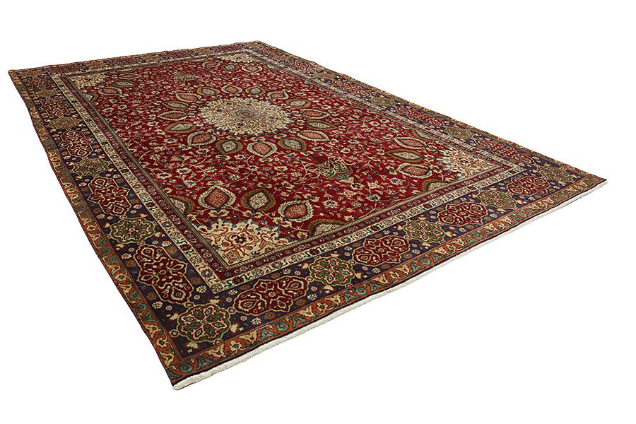 Tabriz - old Персийски връзван килим 415x286 - Снимка 1
