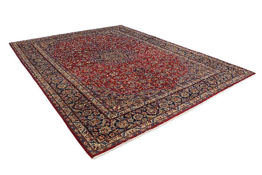Isfahan - old Персийски връзван килим 397x295 - Снимка 1