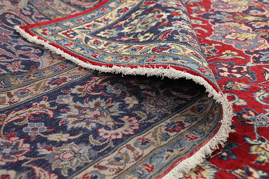 Isfahan Персийски връзван килим 396x300 - Снимка 4