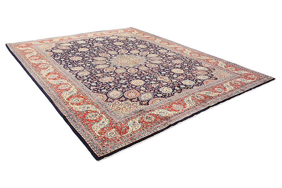 Isfahan Персийски връзван килим 400x300 - Снимка 1