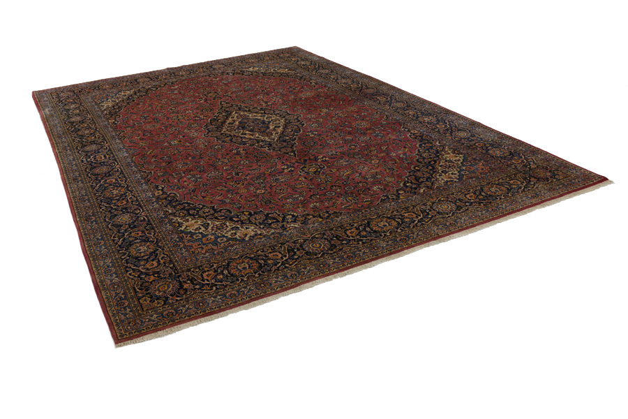 Kashan Персийски връзван килим 382x278 - Снимка 1