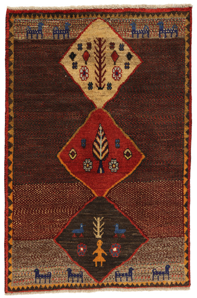Gabbeh - Qashqai Персийски връзван килим 153x101