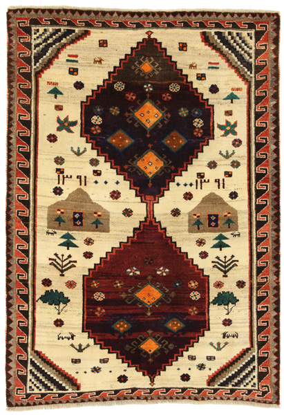 Gabbeh - Qashqai Персийски връзван килим 203x149