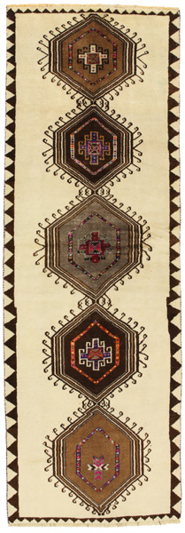 Gabbeh - Qashqai Персийски връзван килим 368x125