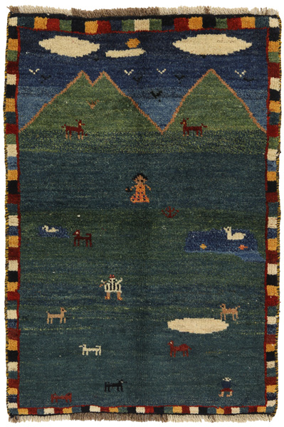 Gabbeh - Qashqai Персийски връзван килим 112x77