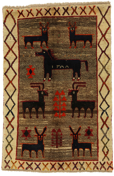 Gabbeh - Qashqai Персийски връзван килим 147x99
