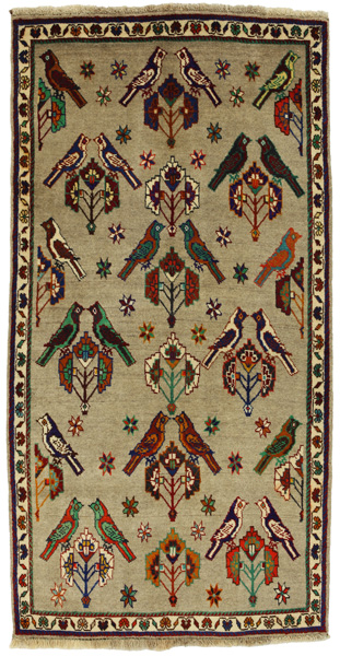 Gabbeh - Qashqai Персийски връзван килим 217x111