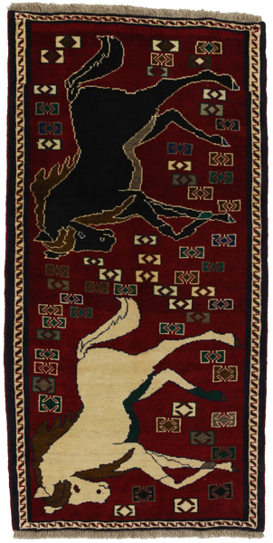 Gabbeh - Qashqai Персийски връзван килим 162x83