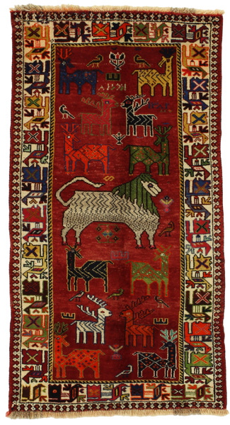 Gabbeh - Qashqai Персийски връзван килим 184x100