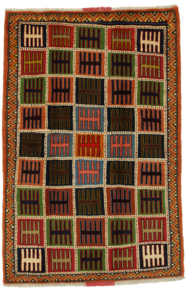 Gabbeh - Bakhtiari Персийски връзван килим 195x129