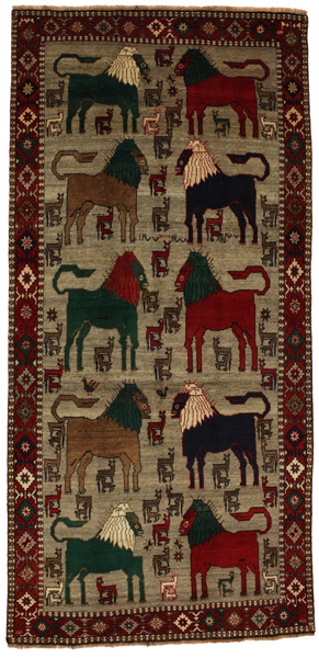 Gabbeh - Bakhtiari Персийски връзван килим 303x146