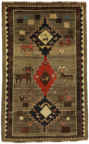 Gabbeh - Qashqai Персийски връзван килим 233x146