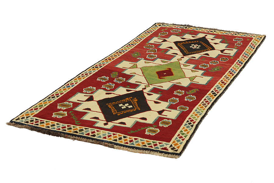 Gabbeh - Qashqai Персийски връзван килим 249x118 - Снимка 2