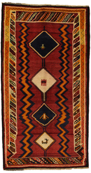 Gabbeh - Qashqai Персийски връзван килим 193x103