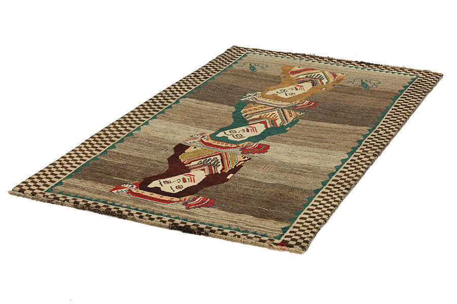 Gabbeh - Qashqai Персийски връзван килим 212x123 - Снимка 2