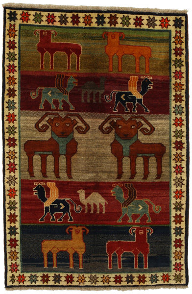 Gabbeh - Qashqai Персийски връзван килим 155x105