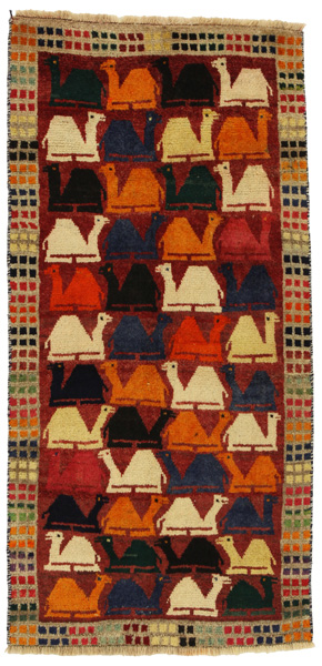 Gabbeh - Qashqai Персийски връзван килим 175x83