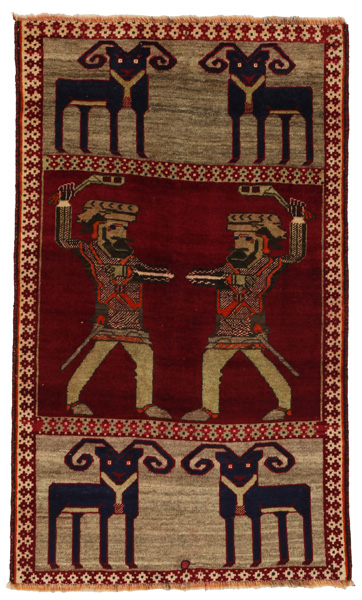 Gabbeh - Qashqai Персийски връзван килим 156x92
