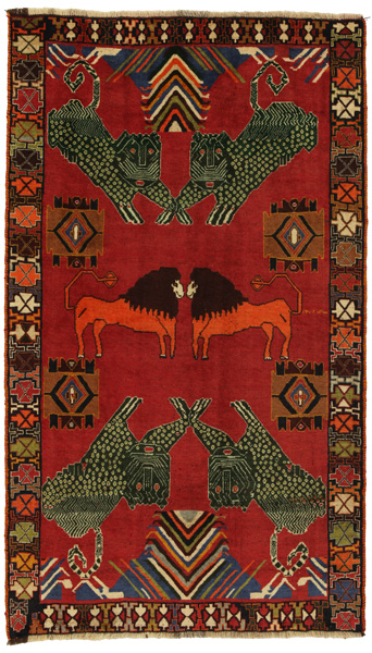 Gabbeh - Qashqai Персийски връзван килим 212x121