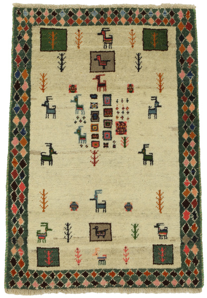 Gabbeh - Qashqai Персийски връзван килим 123x82