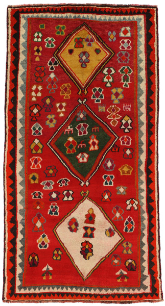 Gabbeh - Qashqai Персийски връзван килим 215x112
