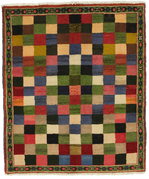 Gabbeh - Bakhtiari Персийски връзван килим 132x112