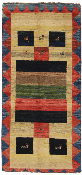 Gabbeh - Qashqai Персийски връзван килим 208x98