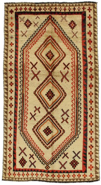 Gabbeh - Qashqai Персийски връзван килим 215x118