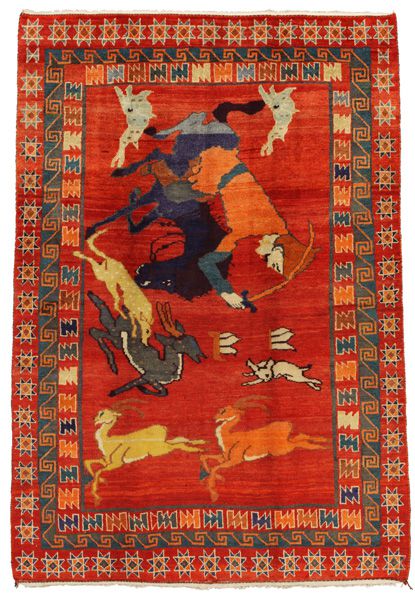 Gabbeh - Qashqai Персийски връзван килим 300x206