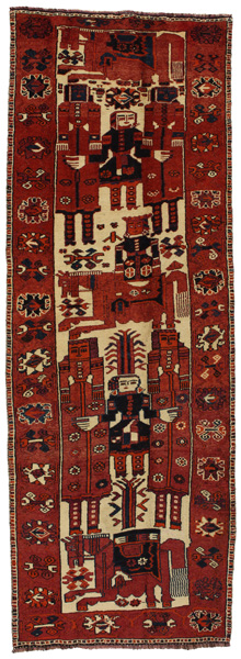 Bakhtiari - Qashqai Персийски връзван килим 377x132
