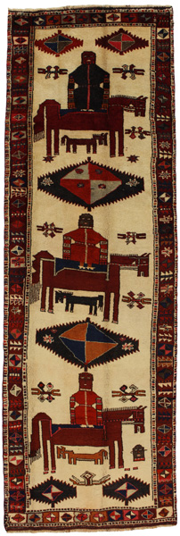 Bakhtiari - Qashqai Персийски връзван килим 403x133