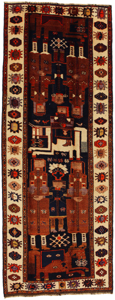 Bakhtiari - Qashqai Персийски връзван килим 395x148