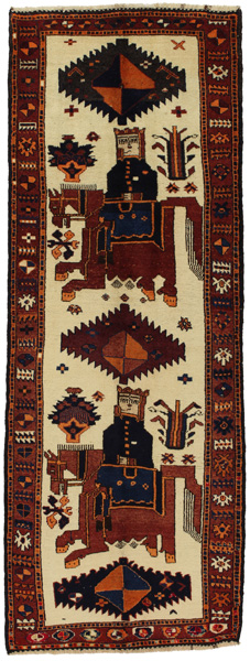 Bakhtiari - Gabbeh Персийски връзван килим 344x127