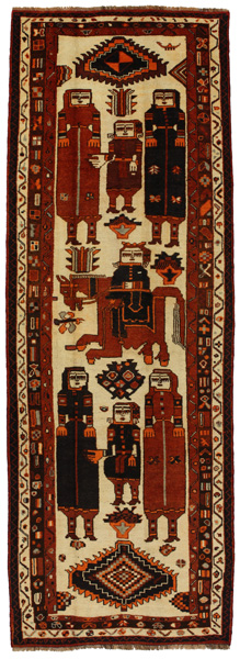 Bakhtiari - Gabbeh Персийски връзван килим 413x141