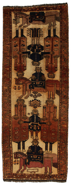 Bakhtiari - Qashqai Персийски връзван килим 370x138