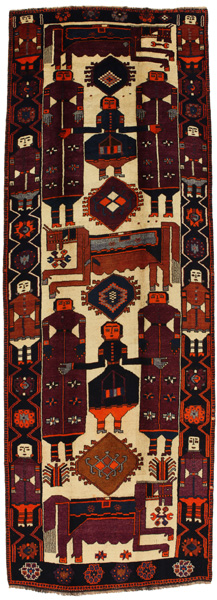 Bakhtiari - Qashqai Персийски връзван килим 436x154
