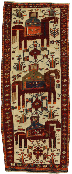 Bakhtiari - Qashqai Персийски връзван килим 335x130