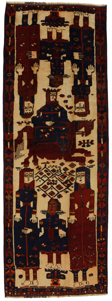 Bakhtiari - Qashqai Персийски връзван килим 356x127