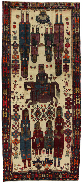 Bakhtiari - old Персийски връзван килим 408x175