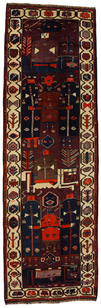 Bakhtiari - Qashqai Персийски връзван килим 455x140