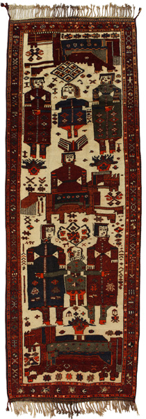 Bakhtiari - Qashqai Персийски връзван килим 395x133