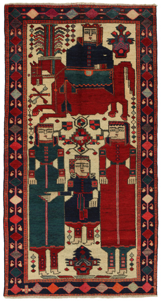 Bakhtiari - Koliai Персийски връзван килим 210x111