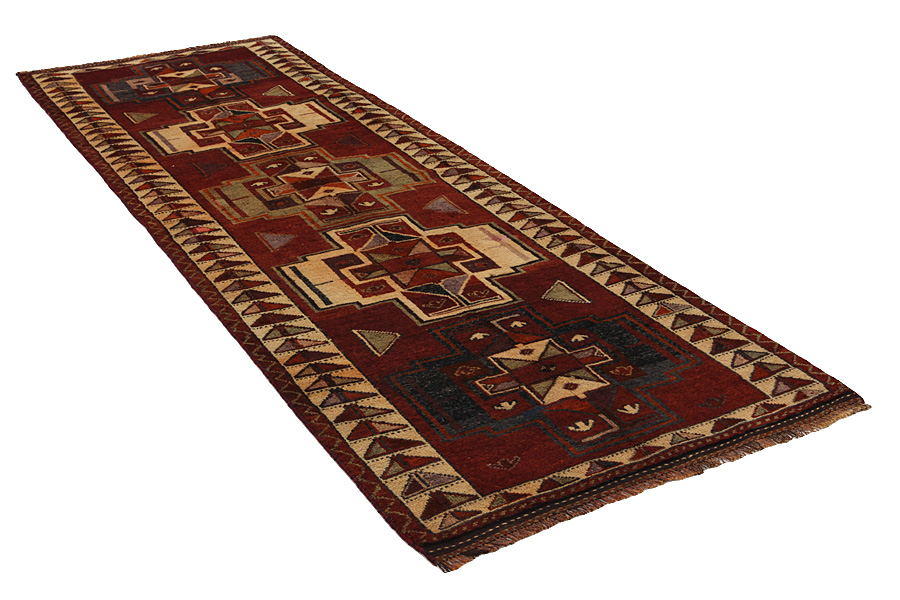 Bakhtiari - Gabbeh Персийски връзван килим 382x124 - Снимка 1
