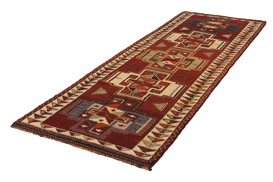 Bakhtiari - Gabbeh Персийски връзван килим 382x124 - Снимка 2