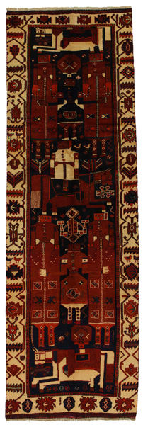 Lori - Bakhtiari Персийски връзван килим 373x117